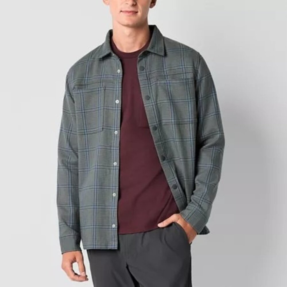 Stylus Mens Shirt Jacket, X-large, Gray